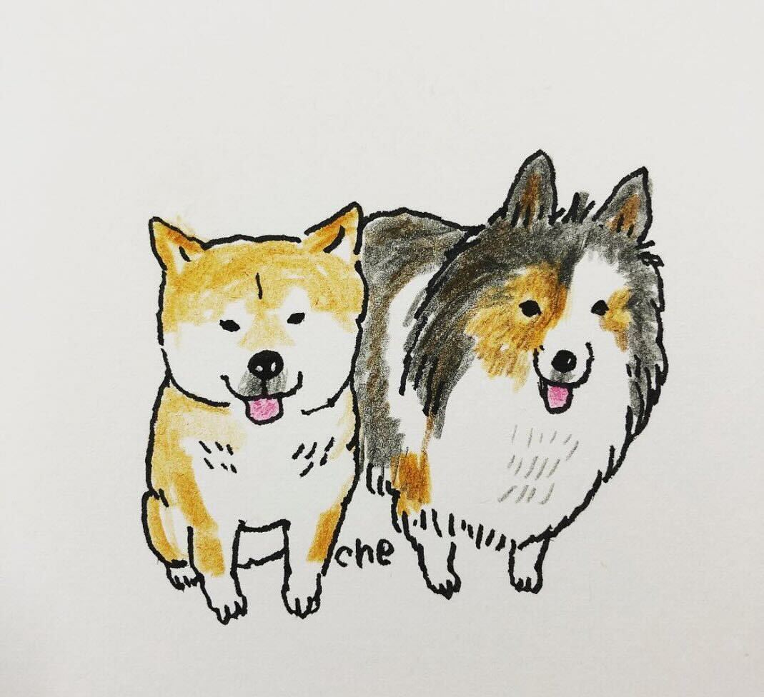 手書きの愛犬イラスト